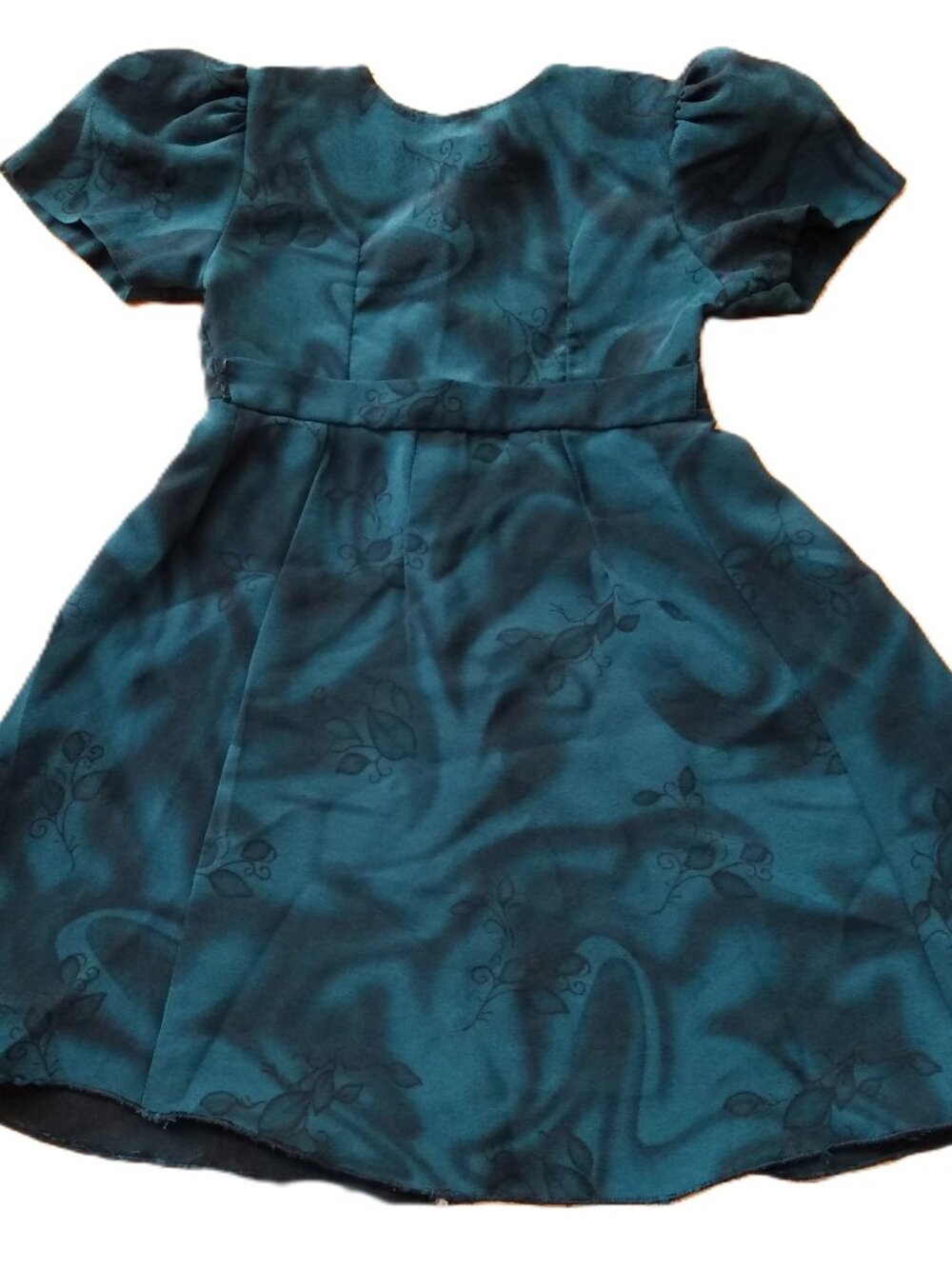 Vintage Handmade Baby Dress Green Prairie Amish Mennonite 17" Waist 18" Length